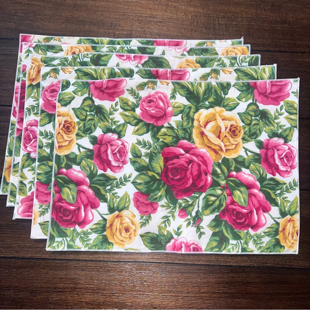 Vintage Royal Albert Old Country Roses Pink and Yellow 5 count